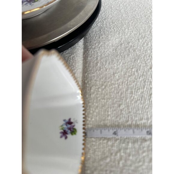 Vintage Royal Stafford Sweet Violets Square Tea Cup & Saucer Set Bone China Gold - Picture 8 of 11